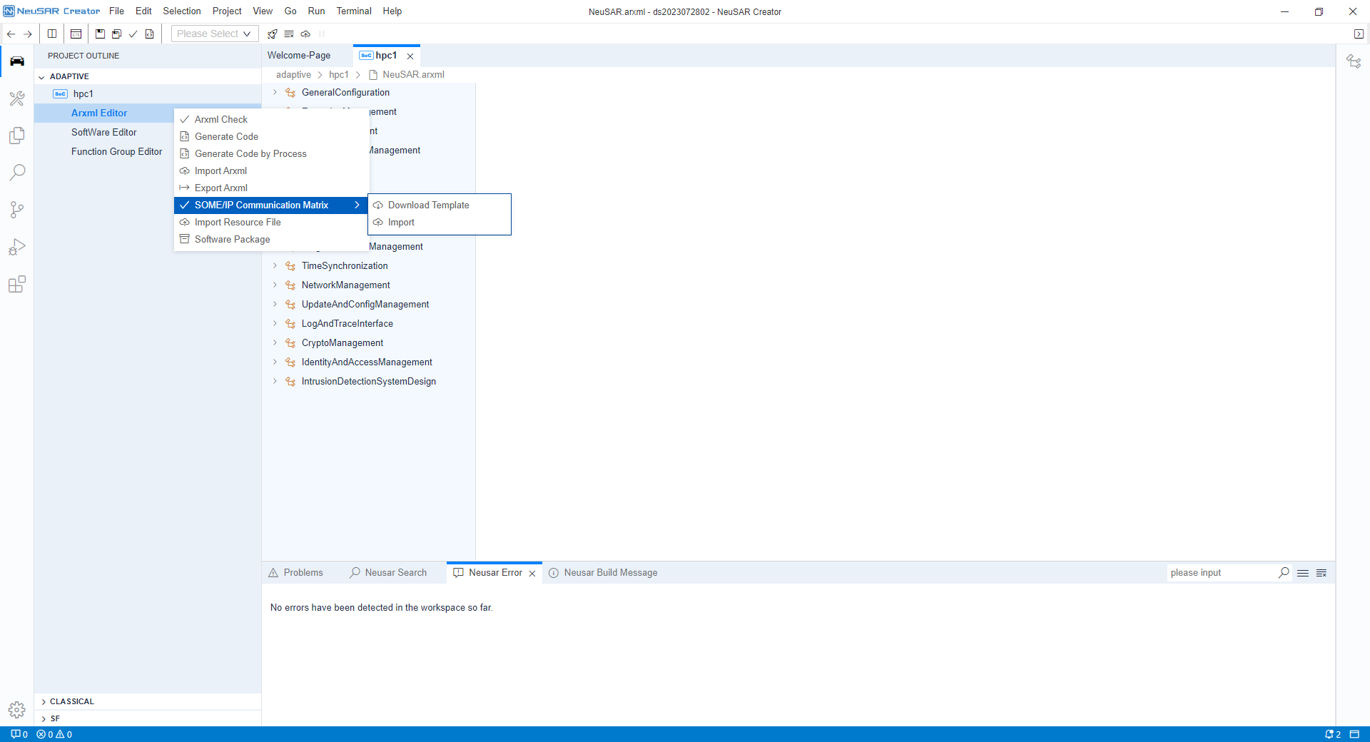 Communication Matrix